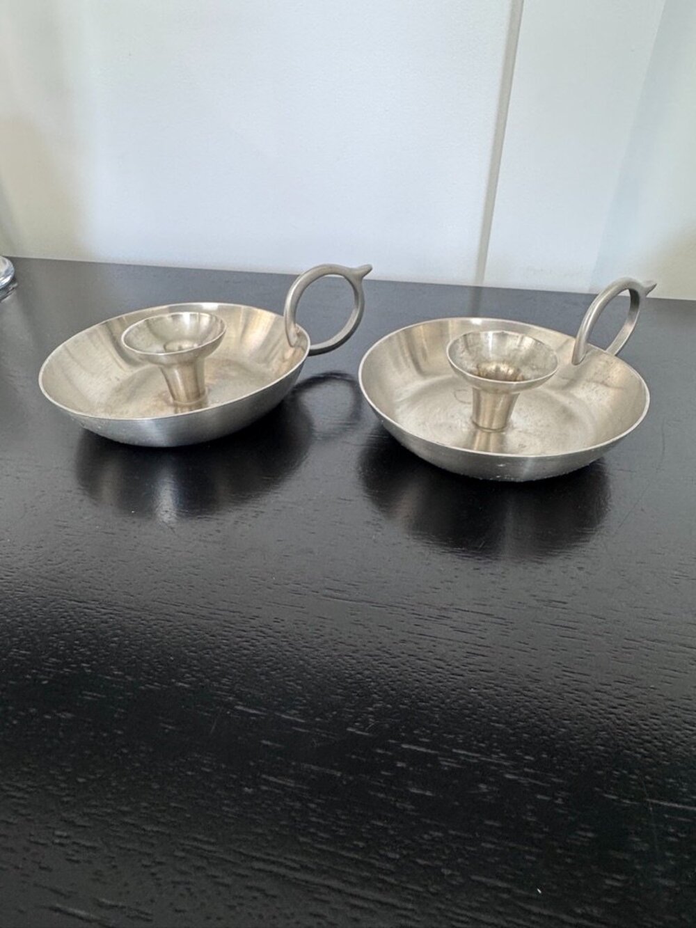 Danforth Pewter Candlestick Holders (Set of 2),Authentic by Judi Danforth,1989 - Picture 4 of 7